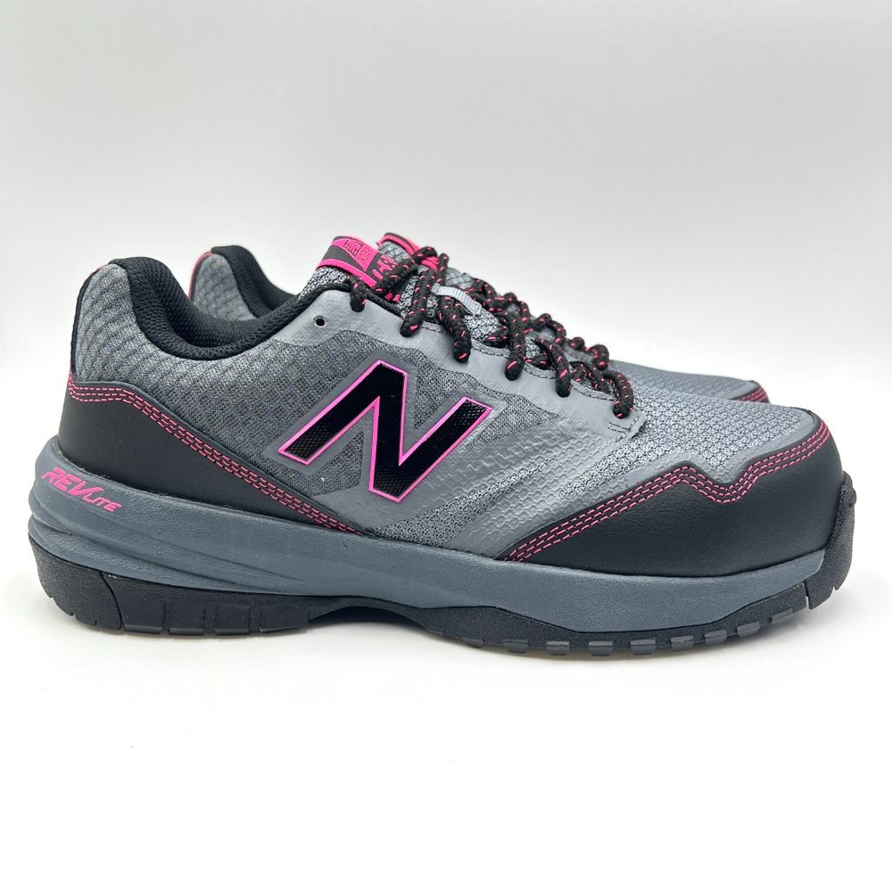 New Balance Size 9 589 V1 Gray Pink Black Comp Toe Safety Work Sneakers Shoes